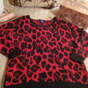 Red and Black cheetah sweater